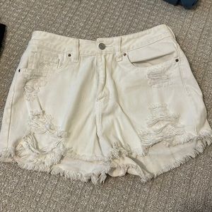 Pacsun white denim mom shorts